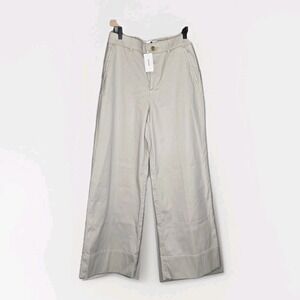 Spanx Stretch Twill Wide Leg Pant Women's Petite Large Bone NWT Khaki Trouser